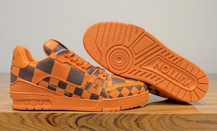 Louis Vuitton - LV Trainer Damier Pop Orange - Sneakers - Size: EU 43 - Image 7