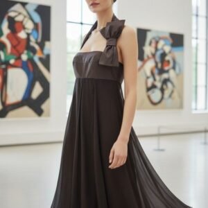 MAX MARA PIANOFORTE - Abito da Cocktail in 100% Seta - Nero - Taglia IT 46 - Occasion dress - Vintage