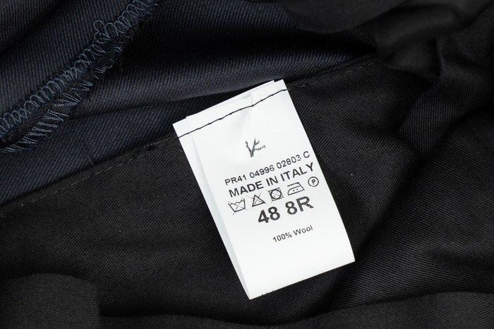 ISAIA NAPOLI - 48 IT - Blue Navy Hand-Sewn Tuxedo Dress Pant Wool 8R - Trousers - New with tags - Image 3