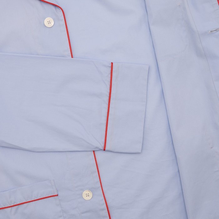 ISAIA NAPOLI - Size S - Light Blue Pajama Sleeping Set Drawstring Pant Fine Cotton - Jumpsuit - New with tags - Image 5