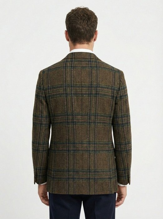 BURBERRY LONDON - 50 IT - Brown Green Plaid Wool Sport Coat Blazer 2 Button - Blazer - New with tags - Image 2