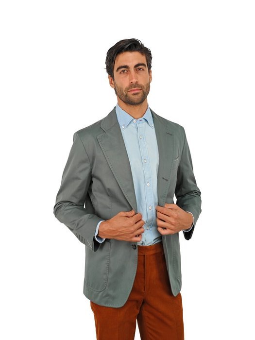 RUBINACCI NAPOLI - 50 IT - Green Off Single Breasted Jacket Cotton - Blazer - New with tags - Image 2