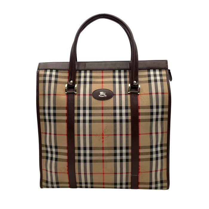 Burberry - Burberrys Vintage Nova Check Leather Trim Large Tote Bag - Tote bag - Image 2