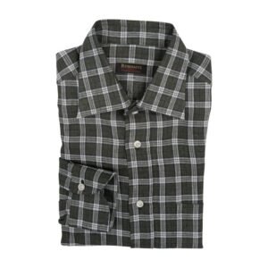 RUBINACCI NAPOLI - Size S - "Vintage Archive" Green Shirt Checks Pocket Linen Regular Fit - Shirt - New with tags