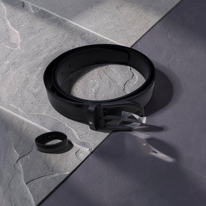 Montblanc - Cinturón de Piel con Hebilla de Herradura - Belt