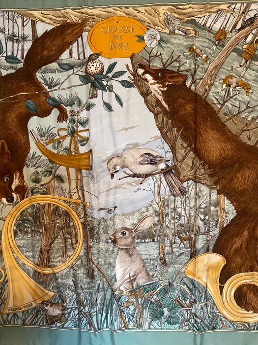 Hermès - " Chasse Au Bois" par Carl de Parcevaux 1995 - Scarf - Image 3