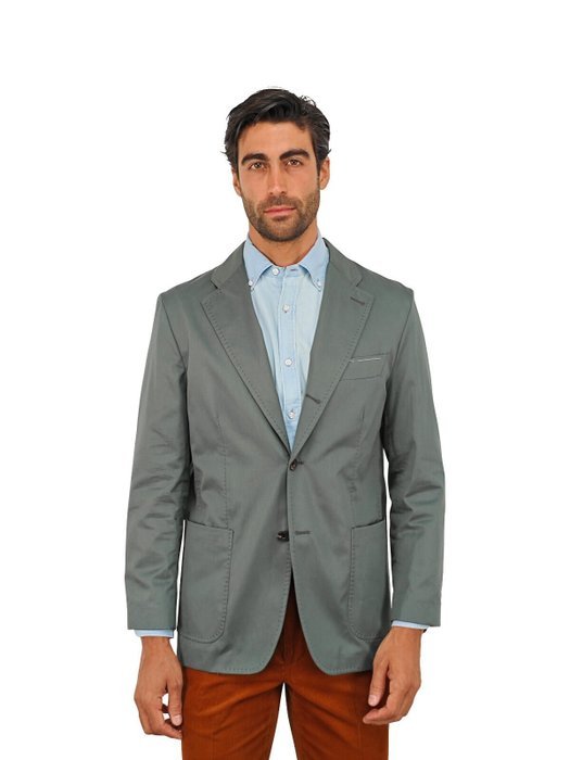 RUBINACCI NAPOLI - 50 IT - Green Off Single Breasted Jacket Cotton - Blazer - New with tags