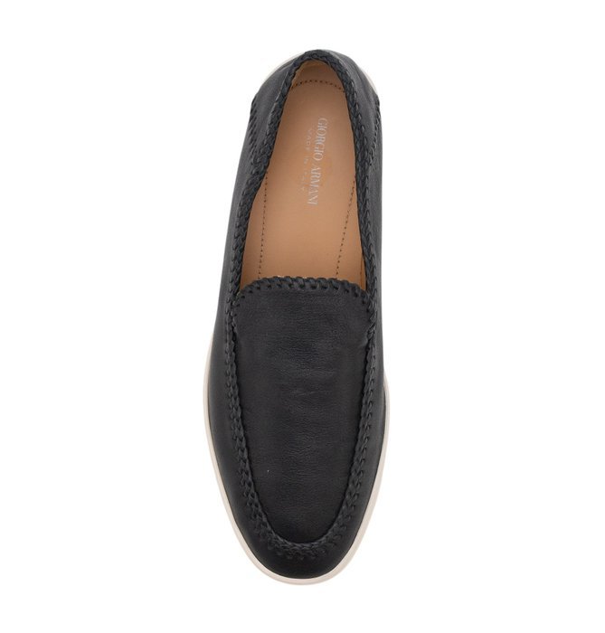 GIORGIO ARMANI - 10 UK - 44 IT - Slip on Sneakers Black Calf Leather - Loafers - Size: EU 44 - New in box - Image 3