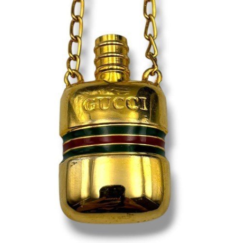 Gucci - Gold-tone metal and enamel - Necklace - Perfume Bottle Pendant - Image 4
