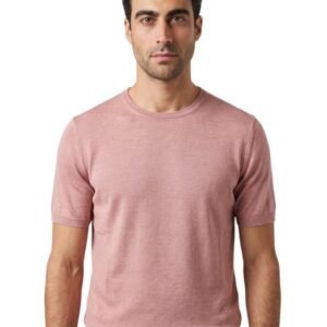 ISAIA NAPOLI - Size M - Pink T-Shirt Crewneck Sweater Wool Cashmere - Silk - T-shirt - New with tags