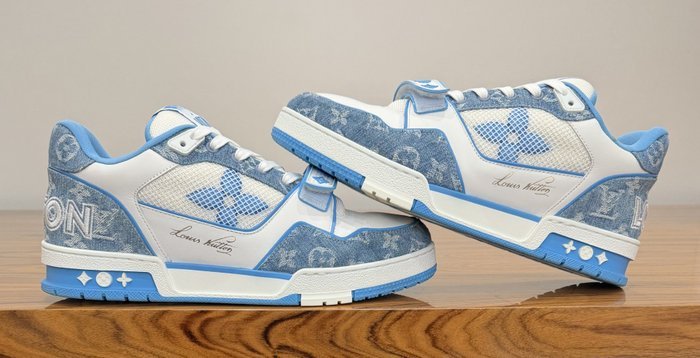 Louis Vuitton - LV Trainer Monogram Denim - Sneakers - Size: EU 43.5 - Image 5