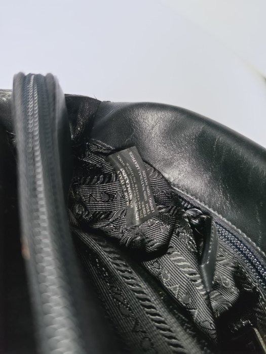 Prada - Vintage handtas – Pocono nylon & kalfsleer – zwart - Handbag - Image 7