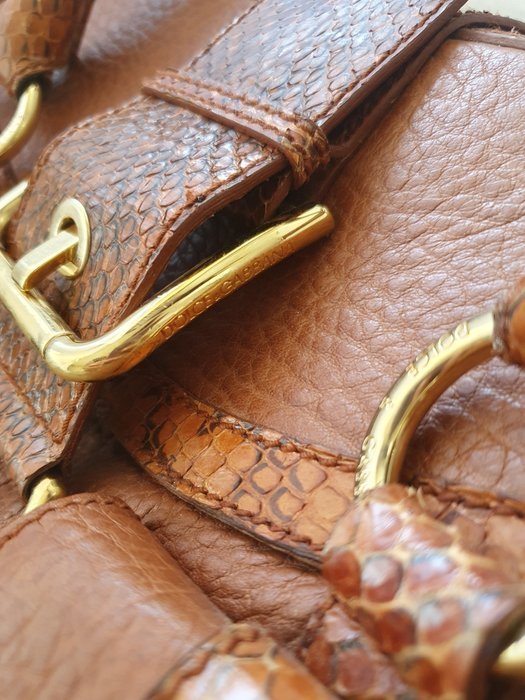 Dolce & Gabbana - 2000s Leather & Python Shoulder Bag - Shoulder bag - Image 8