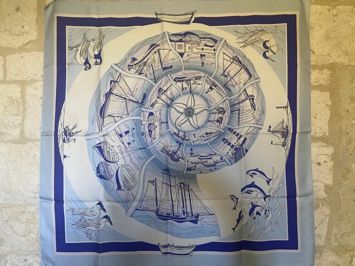 Hermès - "Compagnons De Mer » par Loïc Dubigeon 2000, jamais réédité - Scarf - Image 4