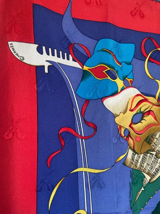 Hermès - « Le Carnaval De Venise » by Hubert de Watrigant 1993 - Scarf - Image 3