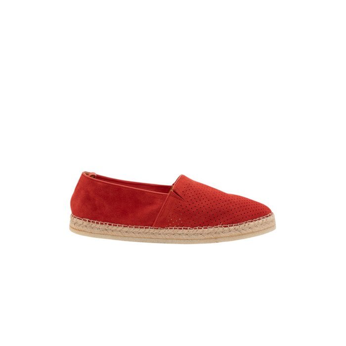 TESTONI - 8 UK - 42 IT - "Capri" Espadrillas Perf. Unlined Suede Red Glow - Loafers - Size: EU 42 - New in box