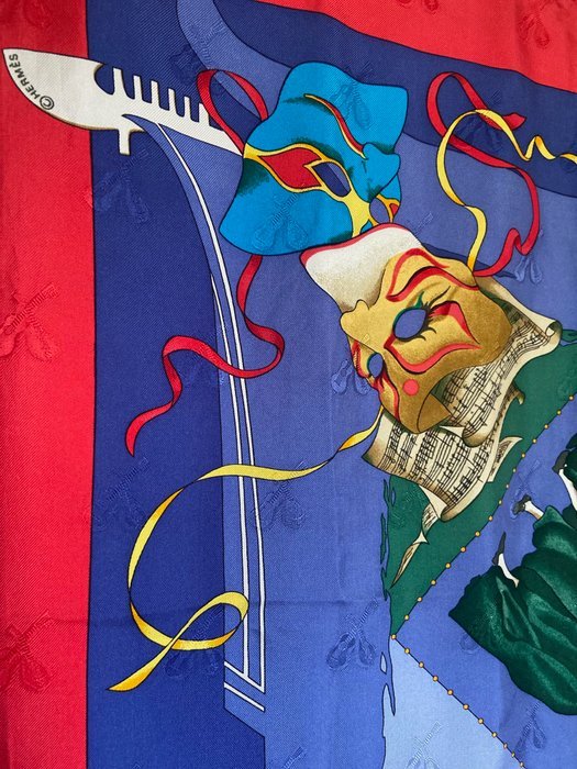 Hermès - « Le Carnaval De Venise » by Hubert de Watrigant 1993 - Scarf - Image 6