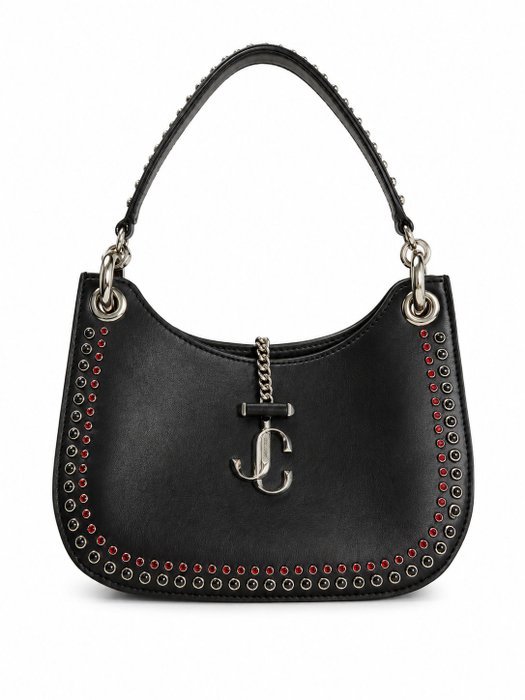 Jimmy Choo - VARENNE HOBO S – BLACK & RED STUDDED LEATHER - Handbag