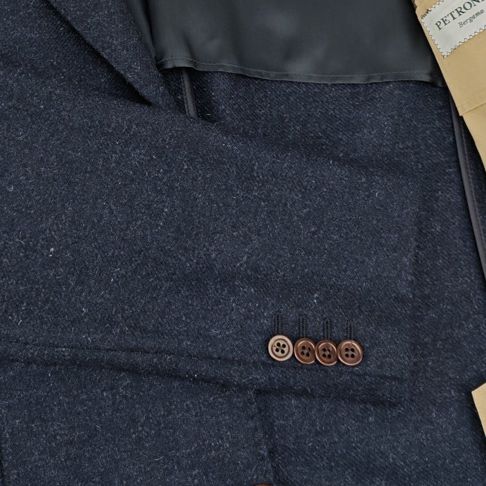 BURBERRY - 50 IT - Blue Navy 3/2 Roll Jacket Sport Coat Flannel Wool - Blazer - New with tags - Image 4