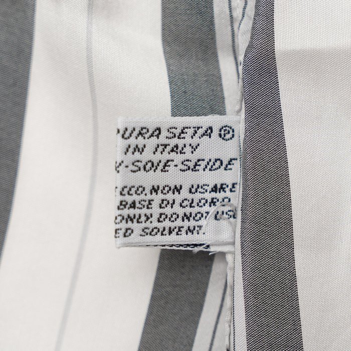 GERLIN - Size 16 - 41 - Shirt Gray Striped Pocket 100% Silk - Regular - Shirt - New with tags - Image 5