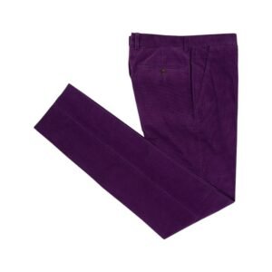 RUBINACCI NAPOLI - 46 IT - "Luca" Violet Cotton Corduroy Trouser Pant Made in Napoli - Trousers - New with tags