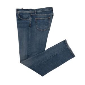 LUIGI BORRELLI NAPOLI - 50 IT - Dark Blue Denim Jeans Pant Twill Cotton Made in Italy - Trousers - New with tags