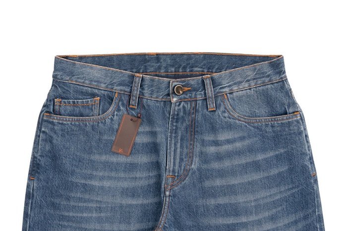 ISAIA NAPOLI - IT 50 - Blue Denim Jeans Trousers Pant Regular Cotton Made in Italy - Trousers - New with tags - Image 5