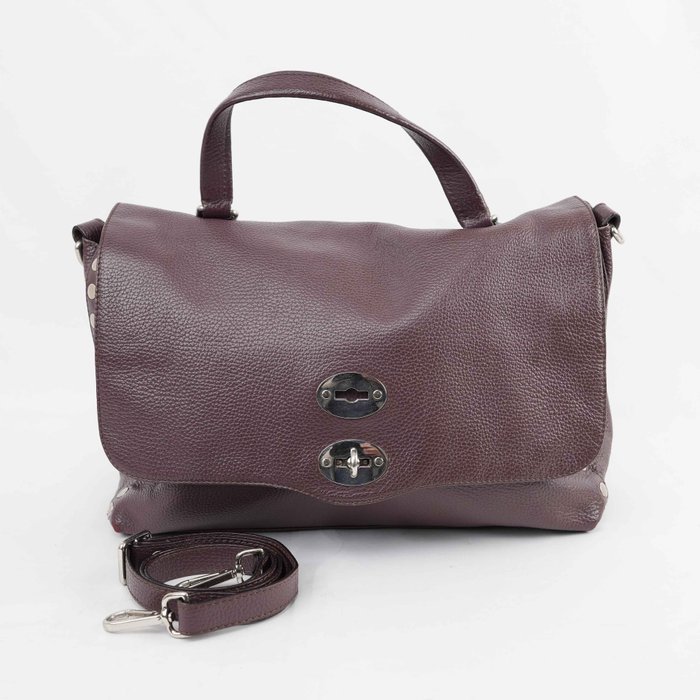 Zanellato - Postina Anni 50 Burgundy Grained Leather Handbag Shoulder Bag Silver-Tone Hardware Made in Italy - Handbag