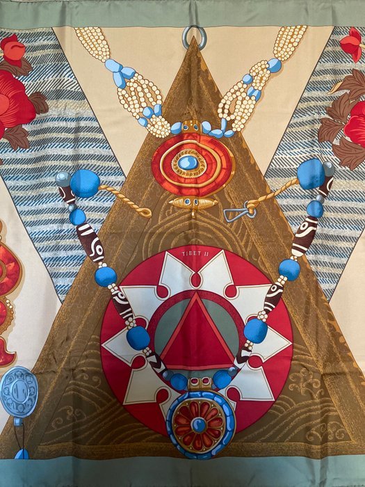 Hermès - « Tibet II » par Cathy Latham 2002, jamais réédité - Scarf
