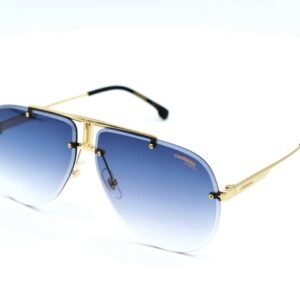 Carrera - 1052S RHL08 - Gold Metal Rimless Design - Blue Lenses - *New* - Sunglasses