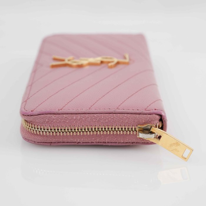 Yves Saint Laurent - Monogram YSL Zip-Around Wallet Pink - Zip-around wallet - Image 4
