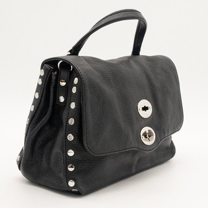 Zanellato - Postina Leather Top Handle Shoulder Bag Black Silver Hardware Made in Italy - Handbag - Image 6