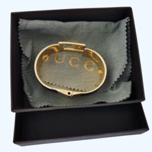 Gucci - Metal, Black Textured Leather - Bracelet