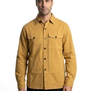 ISAIA NAPOLI - Size S - Mustard Hand-Sewn Overshirt Jacket Cotton - Silk - Jacket - New with tags