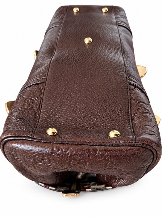 Gucci - Gucci Dark Brown Genuine Leather Handbag 181508 & Wallet - Handbag - Image 4