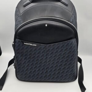 Montblanc - Montblanc monogram Mochila bag Montblanc Black/Blue Monogram Coated Canvas and Leather Backpack - Backpack