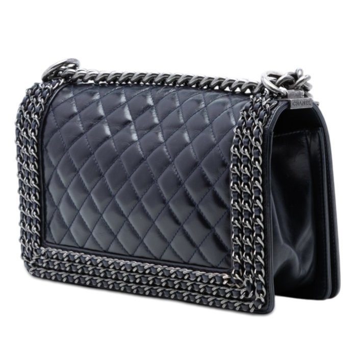 Chanel - Old Medium Quilted Glazed Calfskin Chain Around Boy Flap - Bag - Image 2