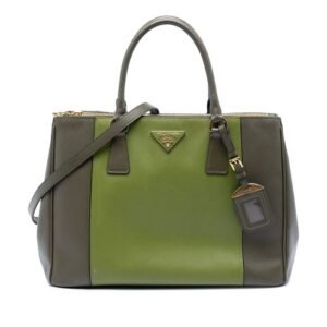 Prada - Medium Bicolor Saffiano Lux Galleria Double Zip Satchel - Bag