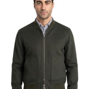 ISAIA NAPOLI - 50 IT - Varsity Bomber Jacket Dark Green 100% Cashmere - Bomber jacket - New with tags