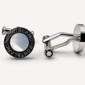 Montblanc - Steel, Carbon - Cufflinks - Mother of Pearl inlay