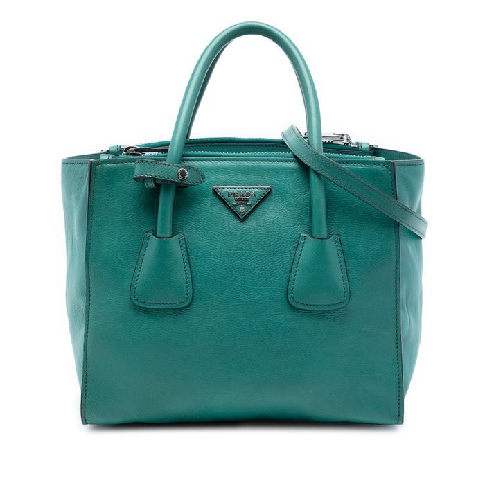 Prada - Glacé Calf Twin Pocket Double Handle Satchel - Bag