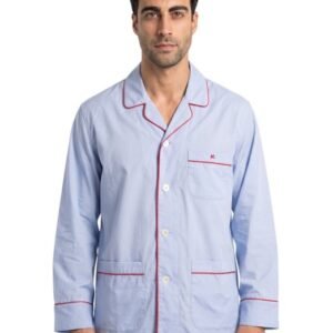 ISAIA NAPOLI - Size S - Light Blue Pajama Sleeping Set Drawstring Pant Fine Cotton - Jumpsuit - New with tags