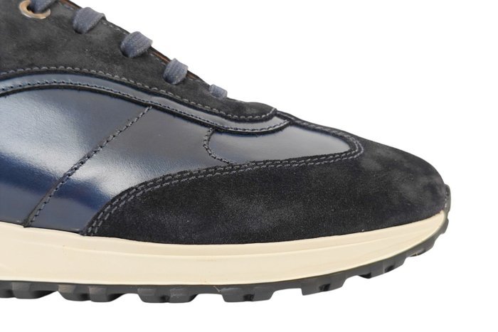 TESTONI Blue Sneaker Plain Calf + Suede + Fabric 8 UK - 42 IT - Sneakers - Size: EU 42 - New with tags - Image 5
