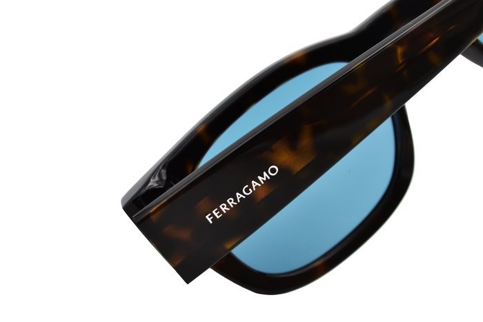 Salvatore Ferragamo - SF2064SE 242 - Rectangular Acetate Renew - Blue Lenses - *New* & Unusual - Sunglasses - Image 8