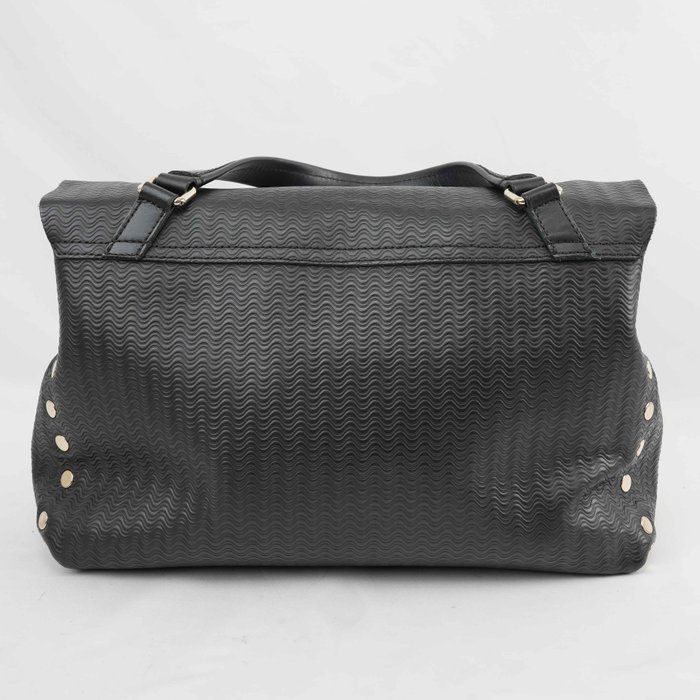 Zanellato - Postina Black Wave Embossed Leather Handbag Shoulder Bag Gold-Tone Hardware Made in Italy - Handbag - Image 5