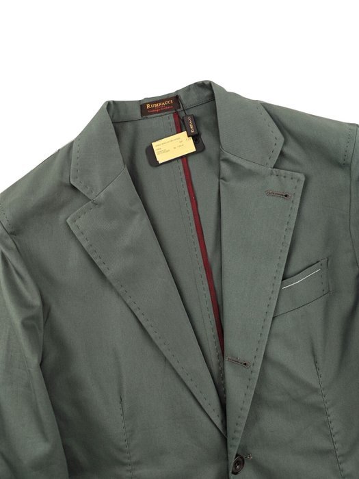 RUBINACCI NAPOLI - 50 IT - Green Off Single Breasted Jacket Cotton - Blazer - New with tags - Image 4