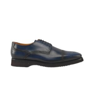 TESTONI - 8 UK - 42 IT - "Bolgheri" Derby Shoes Blue Antique Calf - Lace-up shoes - Size: EU 42 - New in box