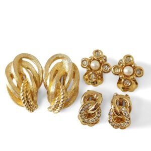 Christian Dior - Vintage Clip-on Earrings Set (3 Pairs) - Fashion accessories set