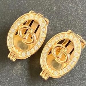 Christian Dior - Synthetic gemstone - Gold-plated, Metal - Clip-on earrings