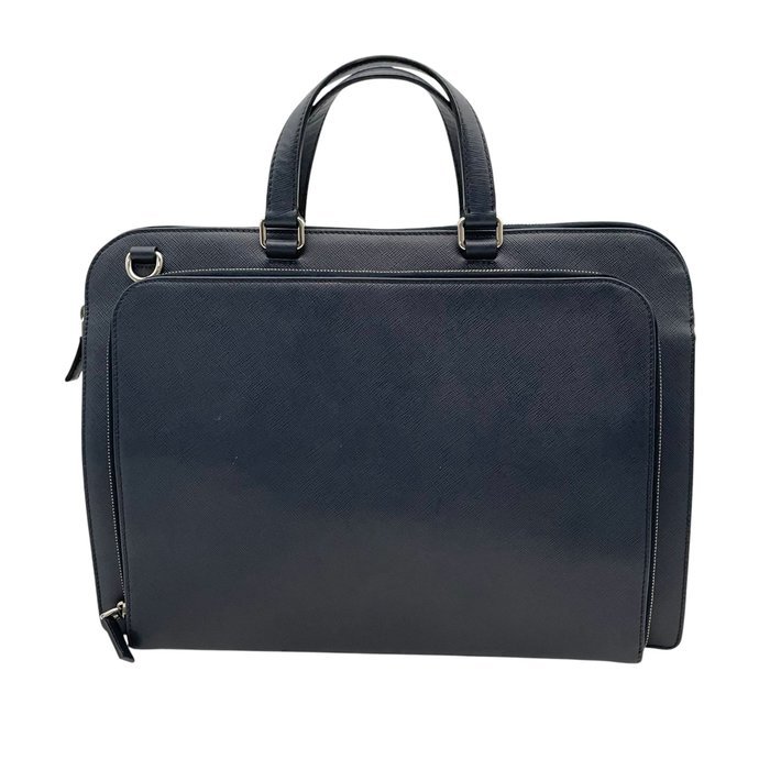Prada - Prada Saffiano Leather Business Briefcase with Triangle Logo - Business bag - Image 3